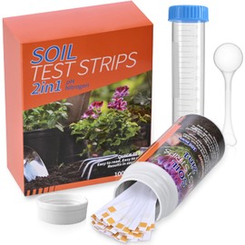 inanil Upgrade pH and Nitrogen Soil pH Tester with Measuring Cylinder - Accurate 100 Soil Testing Kit Professional Soil pH Test Strips for Garden Lawn Yard Grass Flower Vegetable Compost Dirt
