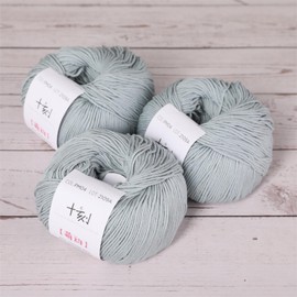 Lerchiyar Fine Weight Knitted and Crocheted Cotton Yarn, 100% Long Staple Cotton Yarn, Baby Sports, 2 Packages of 100g/3.52oz (Per Skein 50g/162yards) - Waterfall Blue
