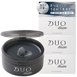 DUOmen The Wash Balm 3.2 oz (90 g) x 3 Piece Set, Men's Facial Cleanser, Men's Cosmetics, Cleansing, Pores, Men's Duo Men’s