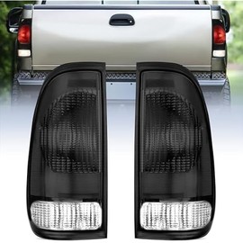 Nilight Taillight Assembly Compatible with 1997 1998 1999 2000 2001 2002 2003 2004 2005 2006 2007 Ford F150 Styleside F250 F350 F450 F550 Super Duty Smoke Rear Lamp OE Style Pair, 2 Years Warranty