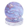 sourcing map 4Pcs Absorbent Coasters Purple Marble Gilding Pattern Round