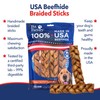 Pet Factory 7in Braided Beefhide Dog Chew Sticks with Peanut