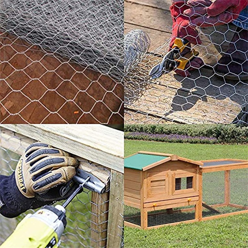 TINVHY Galvanized Hexagonal Wire Poultry Netting Mesh for Craft Projects