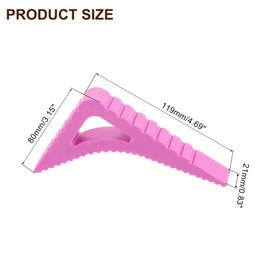 sourcing map 1 Pcs Door Stoppers for Bottom of Door, 0.83 inch Door Stops, Rubber Door Stopper Wedge, Window Stopper Door Gaps Sturdy Stackable, Pink