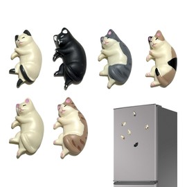 Pack of 6 Cat Fridge Magnets, Fridge Magnets, Fridge Magnets, Fridge Set, Cat Decoration, Funny Magnet Animals, Cute Animal Magnets for Refrigerators & Decoration
