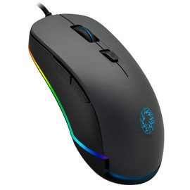 GameMax Strike RGB Gaming Mouse Wired, 6D Optical, 7 Buttons, 2000 DPI Adjustable, Comfortable Grip, Ergonomically designed with LED Button | Black