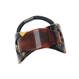 Wardani, French equestrian 2 tone Ponytail Holder handmade in France Oval Buckle Shape (-088SC) (Tokyo)