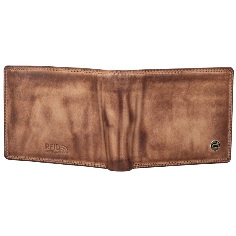 Fa.Volmer Men's Leather Wallet with RFID Protection - Extra Sturdy