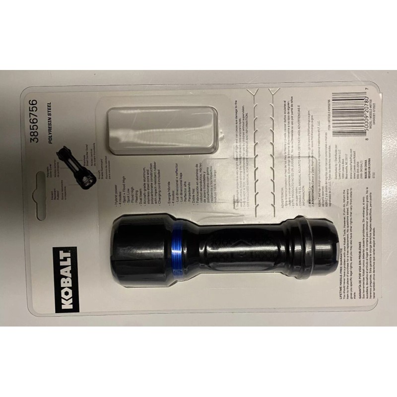 Kobalt Rechargeable 700 Lumen LED Flashlight Waterproof Drop Proof -