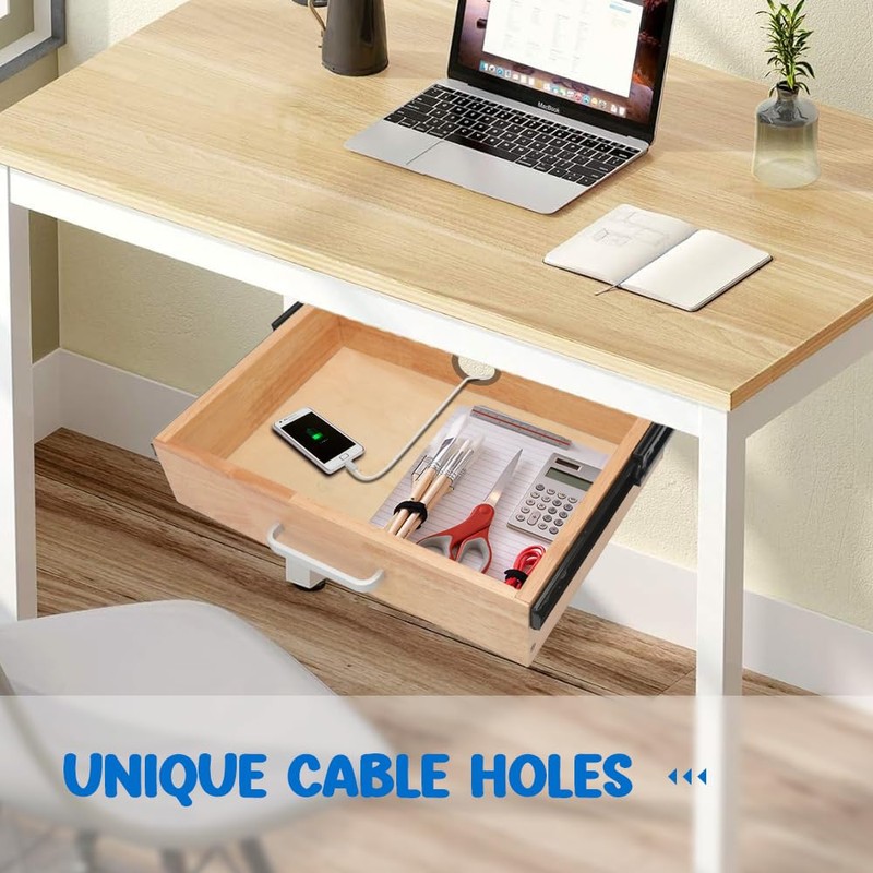 Infankey Under Desk Drawer, Upgrade Wood Under Desk Mounted Sliding