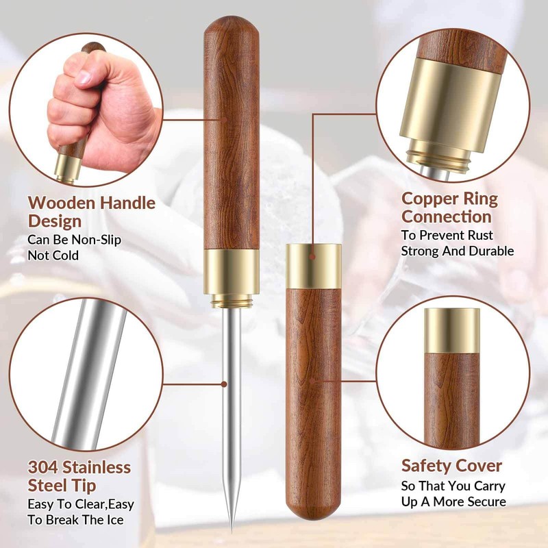 【Pack of 2】Ice Pick, Ice Pick Tool With Cover Non-Slip,