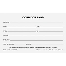 Hammond & Stephens Corridor Pass, Set of 10 Pads with 100 Sheets Each