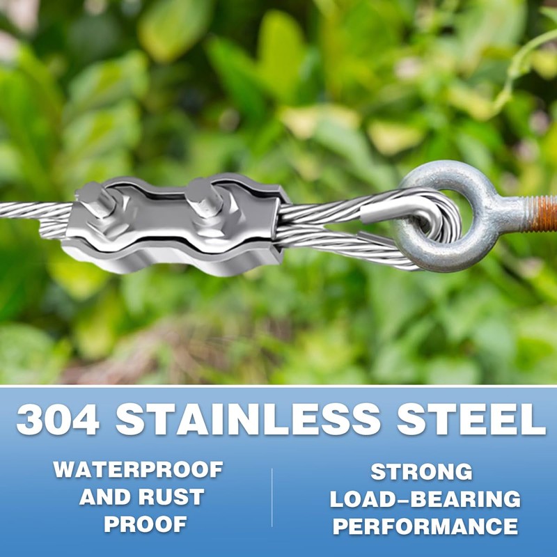 Duplex Clamp Rope Connector M4 Wire Rope Clamp 12 Pieces