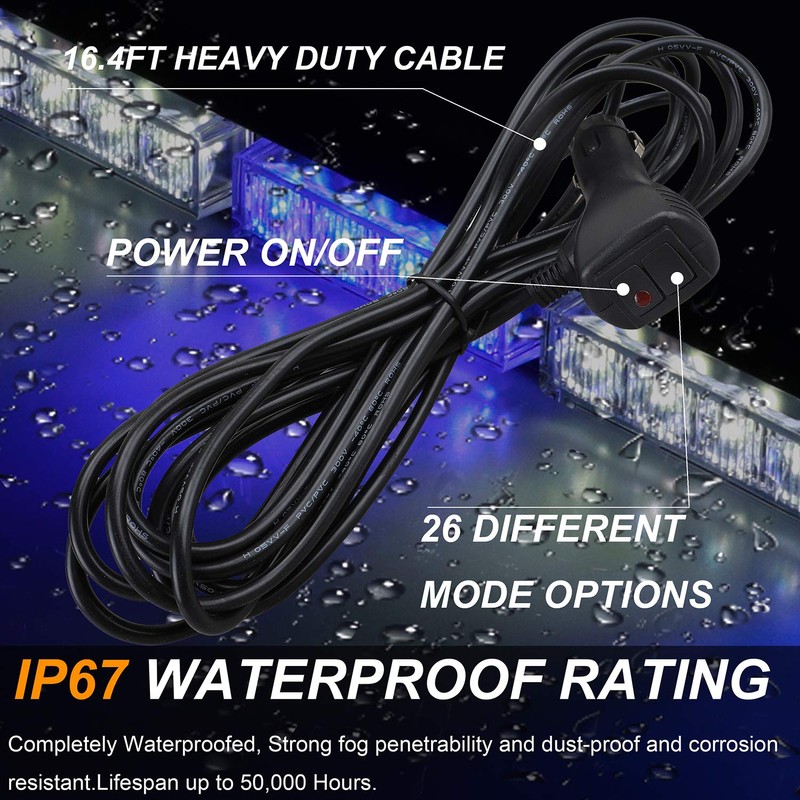 ASPL 36" 32LED Traffic Advisor Light Bar Warning Emergency Strobe