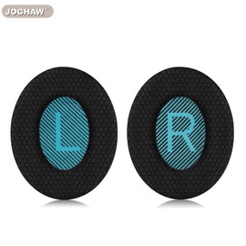 Joghaw Cooling Gel Replacement Ear Pads for Bose AE2/QuietComfort QC15/QC25 Headphones - Extra-Thick Cushions with Breathable Woven Mesh Fabric for Long-Lasting Cool Comfort - Black