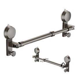 gzpynsgaoh No-Drill Towel Rack with Strong Suction 16-31 Inch Adjustable and scalable Shower Organizer for Glass Door, Wall & Corner Holds Bath Towels & Slippers.(16-31 Inch)