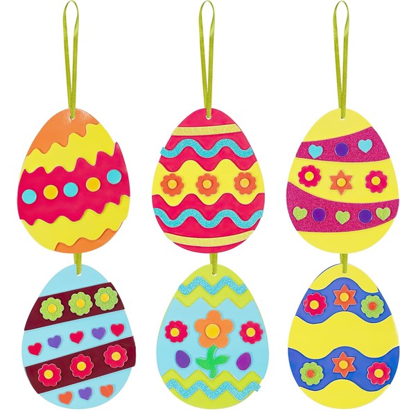 CKCSHI 6 Pack Easter Egg Craft Kit, Easter Egg Pendant,