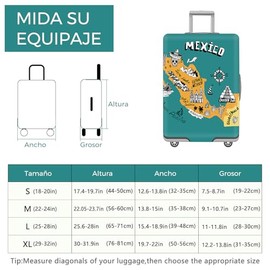 Funda para Maleta de Viaje, Funda Protectora Impermeable de Equipaje, Luggage Cover con Cremallera, Suave de Anti-Polvo, Cubierta de Poliéster Elástic