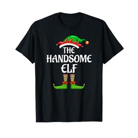 Handsome Elf Matching Family Group Christmas Party T-Shirt