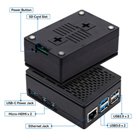 TADA Case for Raspberry Pi 5 Pi 5 ABS Case with Pi 5 Active Cooler Black