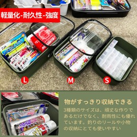 Watachamp EVA Tackle Box, Set of 3, Transparent Case, Lure Case, Fishing Accessories Case, Portable, Multifunctional Fishing Storage Case