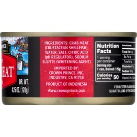 Crown Prince Fancy White Crab Meat, 6-Ounce Cans (Pack of 12)