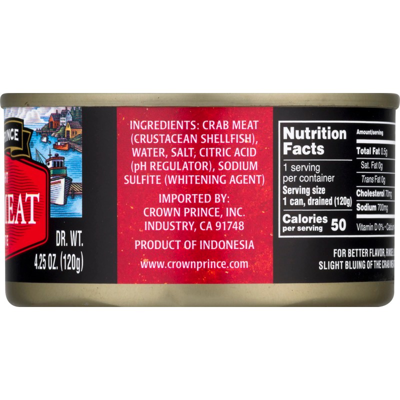 Crown Prince Fancy White Crab Meat, 6-Ounce Cans (Pack of