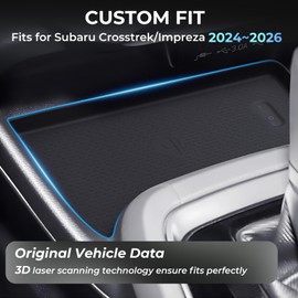 Katorn Wireless Charging Protective Mat for Subaru Crosstrek/Impreza 2026 2025 2024, Center Console Interior Accessories Silicone Anti-Slip Wireless Charger Cover Pad for 2024-2026 Crosstrek/Impreza