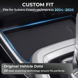 Katorn Wireless Charging Protective Mat for Subaru Crosstrek/Impreza 2026 2025 2024, Center Console Interior Accessories Silicone Anti-Slip Wireless Charger Cover Pad for 2024-2026 Crosstrek/Impreza