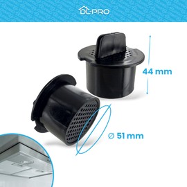 DL-pro 2 x Carbon Filter Compatible with Liebherr 7433243 Round 51 mm Activated Carbon Filter Air Filter for Wine Fridge Wine Cabinet Fridge Freezer Combination