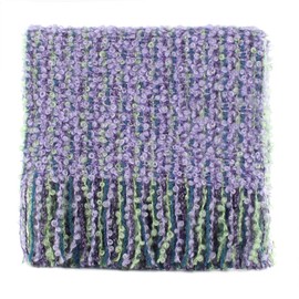 Mucros Weavers Irish Wool Mohair Viscose Scarf Purple with Green and Blue