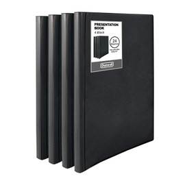 Dunwell Binder with Plastic Sleeves 24-Pocket (4 Pack, Black) - Presentation ...