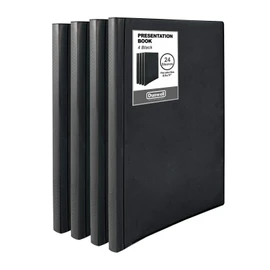 Dunwell Binder with Plastic Sleeves 24-Pocket (4 Pack, Black) - Presentation ...