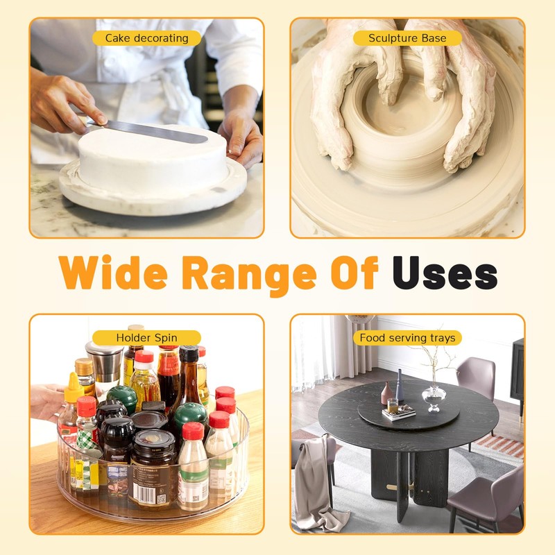LELE LIFE 14in Lazy Susan Hardware, Heavy Duty Aluminium Alloy