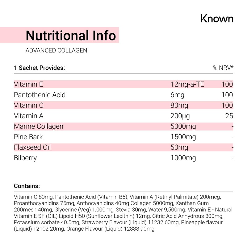 Advanced Collagen Supplement by Known Nutrition with Vitamin C |