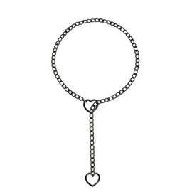 JJDreams Punk Chain Choker O Ring Pendant Necklace Slip Chain Necklace for Women Adjustable Cuban Link Gothic Heart Choker Jewellery Broken Heart, Zinc, No Gemstone