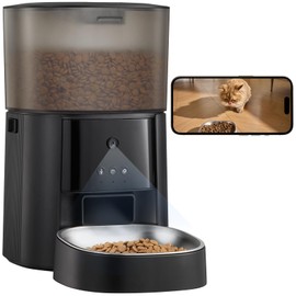 MZZ Automatic Cat Feeder with Camera & Voice Interaction, WiFi/App Control, 4L Dry Food Dispenser for Cats & Dogs with Freshness Preservation, Custom Feeding Times & Portions, Dual Power
