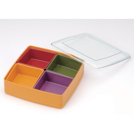 イノマタ化学 オードブル容器 彩り御膳 一段 約22×22cm