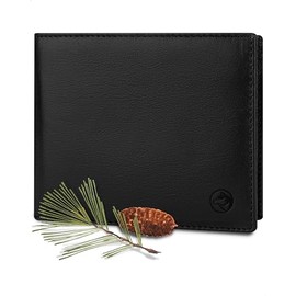 Wolfstrøm Men's Leather Wallet 'Nørge' - Tri-Fold Men's Wallet RFID Blocker - 6/8 Card Compartment, ID Compartment, Large Additional Compartment, Note Compartment, Change Compartment, (00) Classic