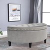 Joveco 43.5" Storage Bench- Velvet Half Moon Ottoman- Tufted Storage