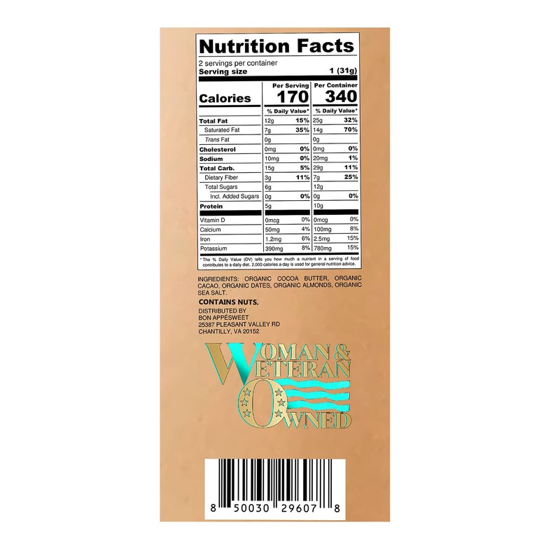 Bon AppéSweet - Premium Date-Sweetened Chocolate Bar Variety Pack, Zero