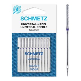 Sewing Machine Needles Schmetz - Universal (Regular), Pack of 10, Size: 100/16, Single Packet, Includes Large Schmetz Needle Threader