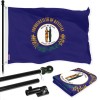 UD_G128 Combo Pack: 6 Ft Tangle Free Spinning Flagpole (Black)