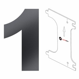 Cleverry House Number, 20 cm High, Anthracite RAL 7106, Powder-Coated Metal Numbers, House Number Board with PVC Template, Solid Steel Plate, Easy to Assemble Metal Numbers, Number 1