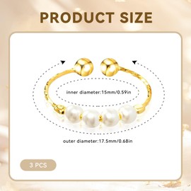 YANINEE Pack of 3 Anxiety Anti-Atress Ring, Worry Rings for Women, Engagement Rings, Gifts for Boyfriend