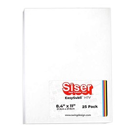 Siser EasySubli Sublimation Heat Transfer Vinyl 8.4" x 11" - 25 Pack
