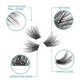 DIY Eyelash Extension, 3D Effect Individual Glue Bonded Lash Clusters Volume Lashes Set, Home Eyelash Extension, Lashes Pack (14MM-Volume)