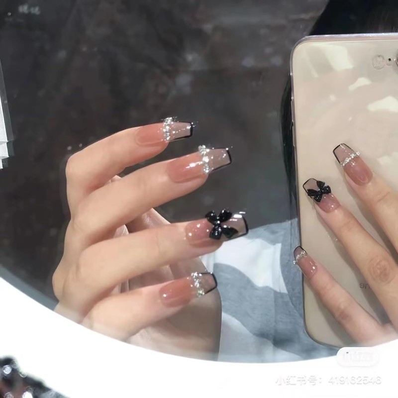 Lwenjing Nail Tips, 24 Pieces, 3D Nail Tips, Handmade Nail