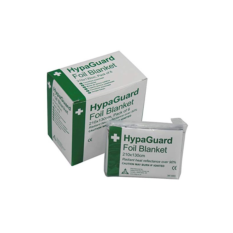 HypaGuard Foil Survival Blankets/Space Blankets/Evacuation Blankets - Box of 6