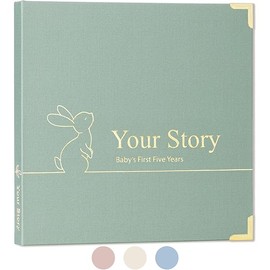 Baby Book Keepsake Boy or Girl Timeless Baby Memory Book First 5 Years for Baby Shower Gender Neutral Baby Scrapbook New Mom Gift Baby Journal from Birth to Age 5 Milestone Book Sage Green